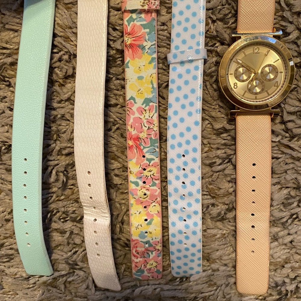 Gold Watch with Interchangeable Straps